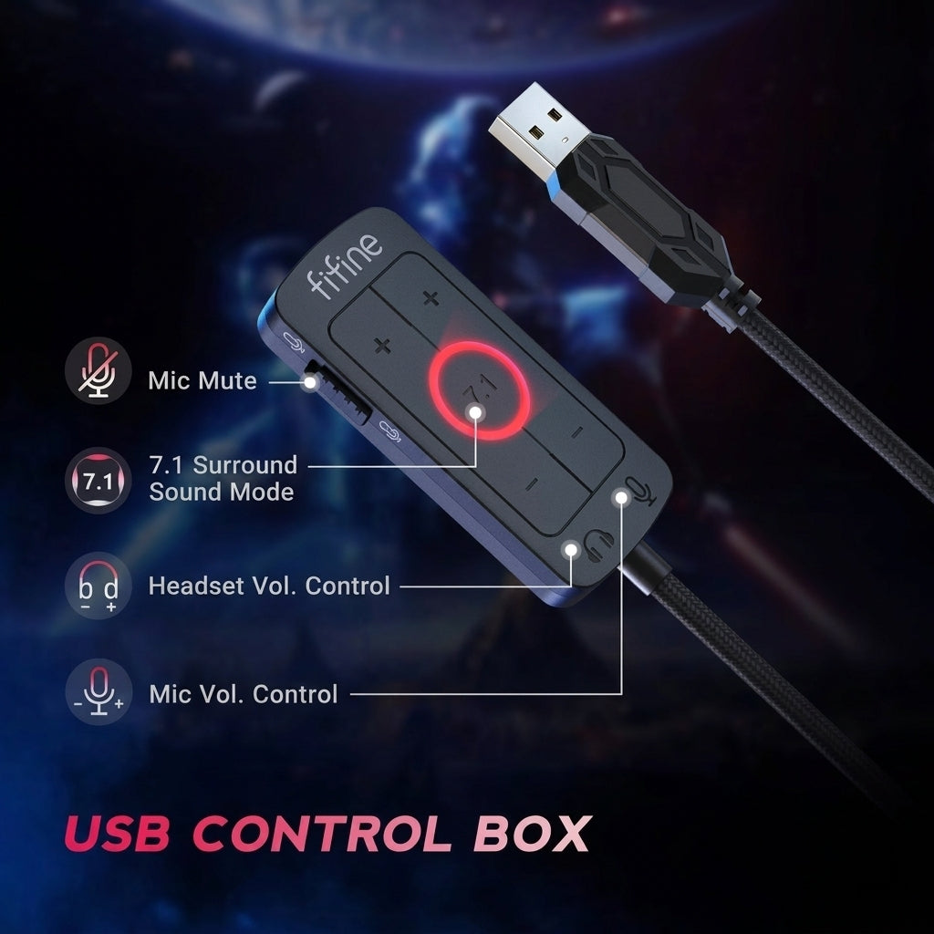 FIFINE H9 AmpliGame USB Gaming Headset – 7.1 Surround Sound