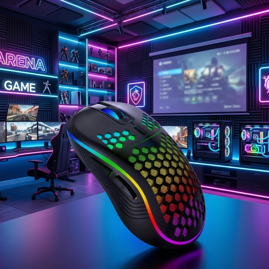 Wirless Gaiming mouse-RGB-3200DPI-2.4GHz USB Dongle-Budget Friendly