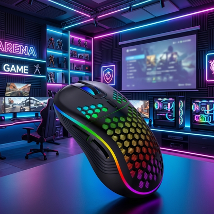Wirless Gaiming mouse-RGB-3200DPI-2.4GHz USB Dongle-Budget Friendly
