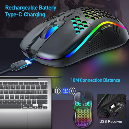 Wirless Gaiming mouse-RGB-3200DPI-2.4GHz USB Dongle-Budget Friendly