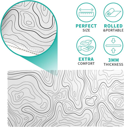 Pro-Grade Mouse Pad XXL Geographic Map Lines Topographic Design