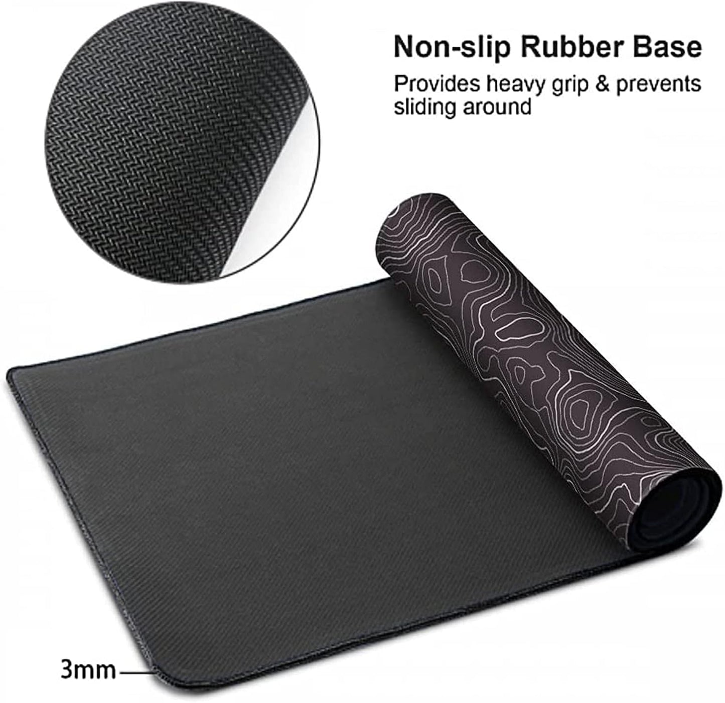 Pro-Grade Mouse Pad XXL Geographic Map Lines Topographic Design