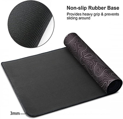Pro-Grade Mouse Pad XXL Geographic Map Lines Topographic Design