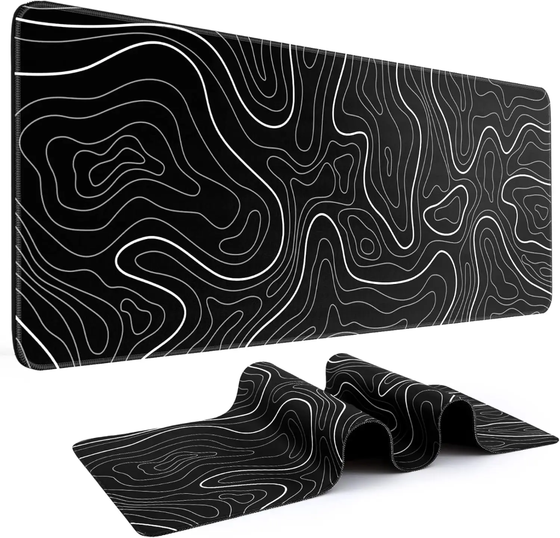 Pro-Grade Mouse Pad XXL Geographic Map Lines Topographic Design