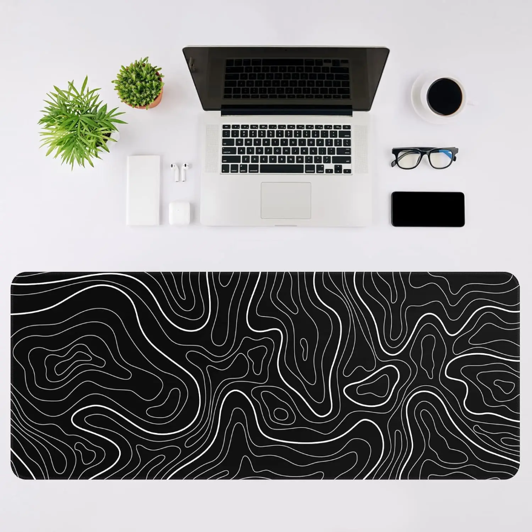 Pro-Grade Mouse Pad XXL Geographic Map Lines Topographic Design