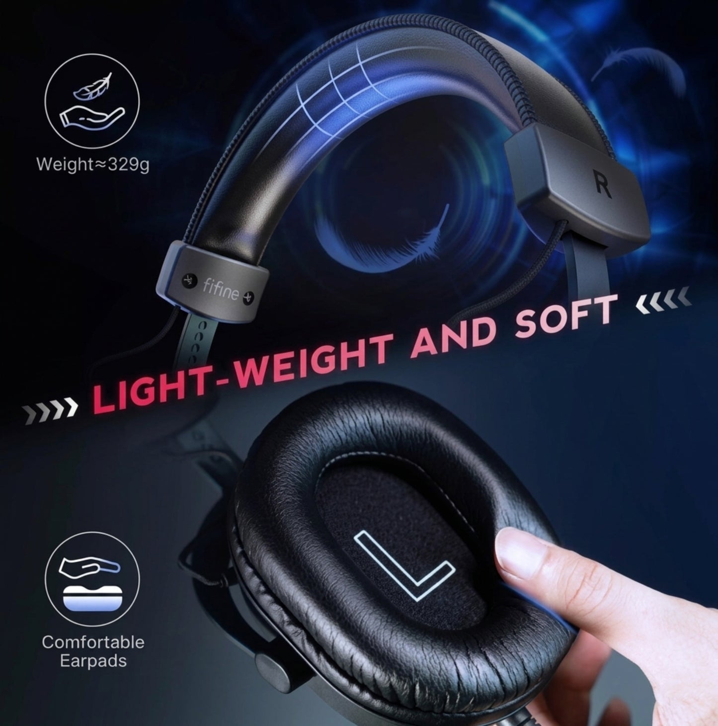 FIFINE H9 AmpliGame USB Gaming Headset – 7.1 Surround Sound