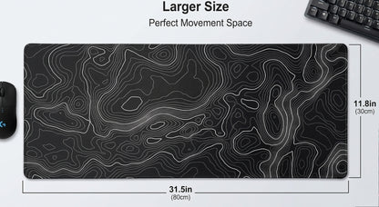 Pro-Grade Mouse Pad XXL Geographic Map Lines Topographic Design